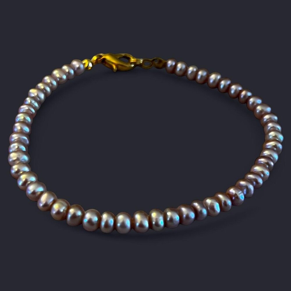 Genuine Mauve+Pink Pearl bracelet